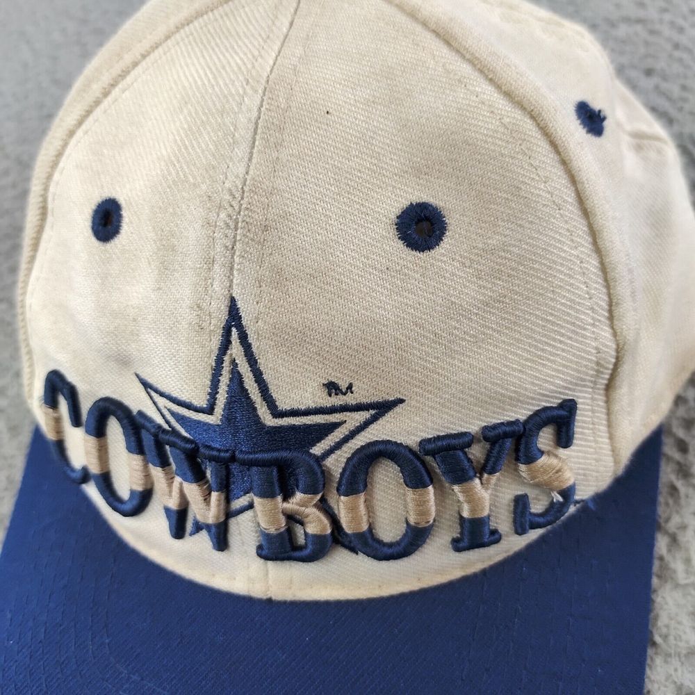 Vintage 1990s Dallas Cowboys Eastport Big Star Script Logo Snapback Hat Spellout - Picture 6 of 16
